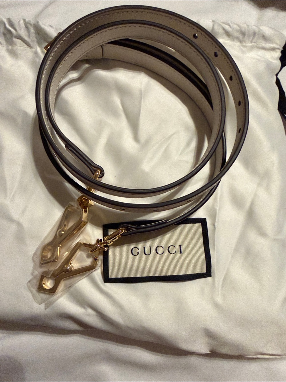 Gucci Mystic White Vitello Fontanella Shoulder Strap